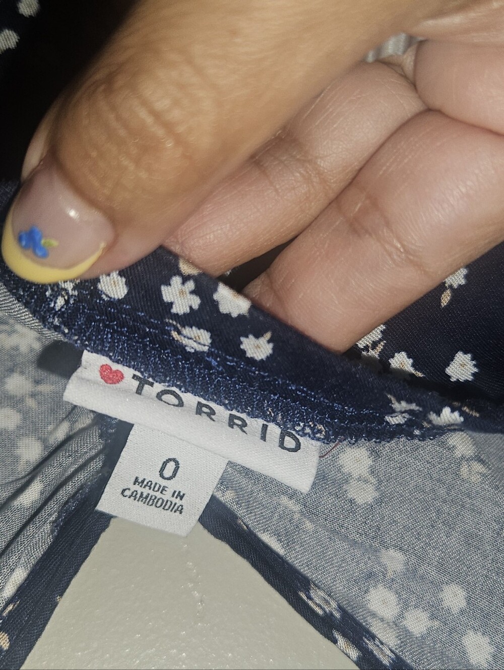 torrid Navy Floral Ruffle-Strap Rumper - Picture 5 of 5